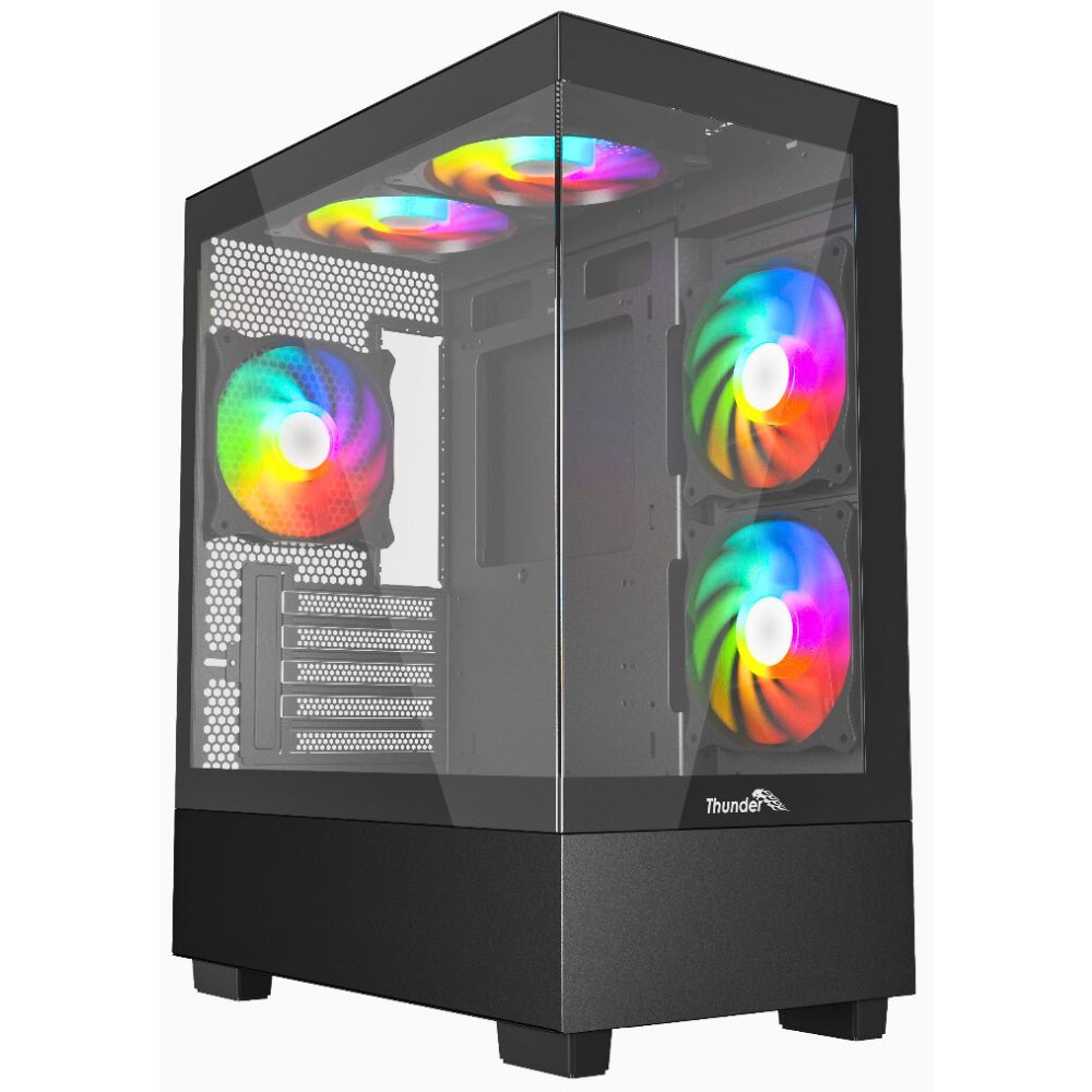 THUNDER BLACK FOX RGB GAMiNG CASE TGC-747 WiTH 3X ARGB FAN